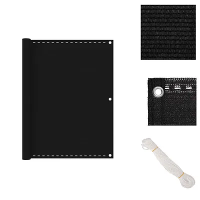 Obrázek produktu pro vidaXL Balkonová zástěna černá 120x600 cm HDPE - Slunečníky a sluneční clony