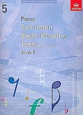 Produktbild von Mustertests für Klavier zum Notenlesen, Klasse 5