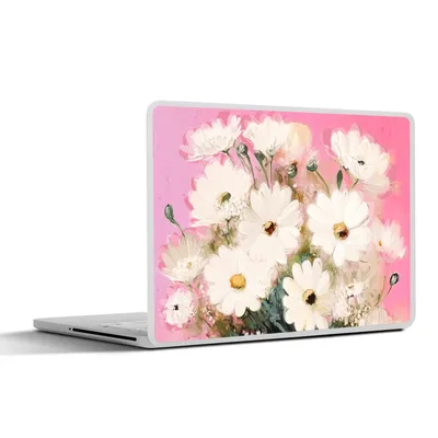 Produktbild von MuchoWow® Laptop Aufkleber Sticker Cover Blumen - Vase - Pflanzen - Weiß 40x30 cm - Laptop Dekoration - Selbstklebend