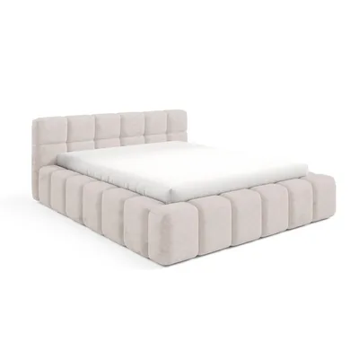 Produktbild von Dekori Polsterbett 180x200 NUBO PREMIUM Wolkenbett mit Bettkasten, Chenille Stoff - Hellbeige (Perfect Harmony 02)