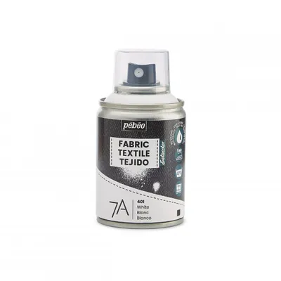 A can of Pebeo fabric spray paint on a white background.