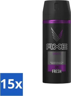 Produktbild von Ax - Deodorant-Bodyspray - 48 Stunden Frische - Excite - 150 ml - Vorteilspack - 15 Stücke