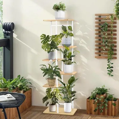 Produktbild von Famanu Pflanzenstand mit 6 Etagen - Metallblumentopfhalter für Innenräume