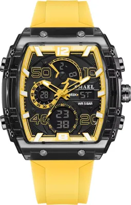 Produktbild von Sportliche Herren Uhr SMAEL EM-38668 in Gelb/Schwarz KP38668