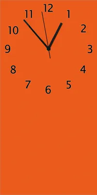 Produktbild von Wallario Design Wanduhr Orange aus Echtglas, Größe 30 x 60 cm