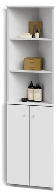 Produktbild von Badschrank Fucino, Weiß, 52 x 175 cm Eckschrank mit 2 Türen