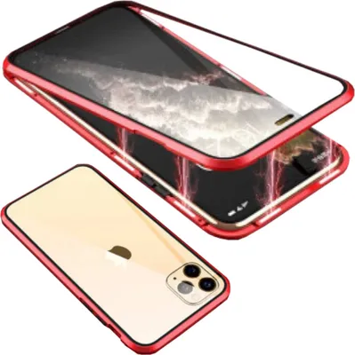 Obrázok produktu pre Puzdro na mobilný telefón Apple iPhone 15 Pro Max s 360° magnetickým skleneným rámom a kovovým krytom
