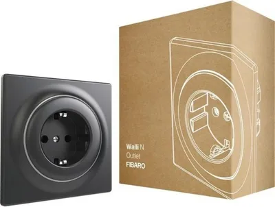 Produktbild von Fibaro Walli Outlet N type F anthrazit (FGWSONF-011-8)