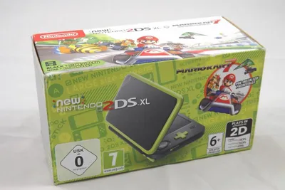 Produktbild von Nintendo New 2DS XL + Mario Kart 7, New Nintendo 2DS XL, Schwarz, Grün, Limette, D-pad, LCD, 12,4 cm (4.88 Zoll), 400 x 240 Pixel