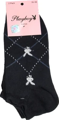 Produktbild von Playboy 12 Paar Sneaker Socken Damen Herren 39-42 Marine Blau Bunt bei Bowatex