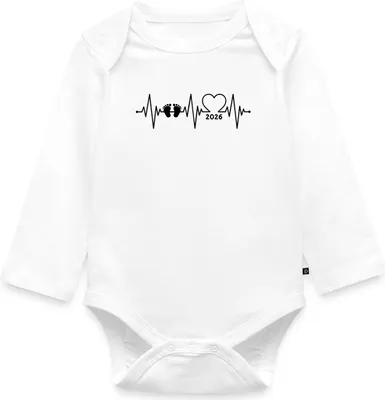 Produktbild von Spreadshirt Baby 2026 EKG Herzschlag Tages Baby Body Langarm, 74 (6-9 M.), Weiß