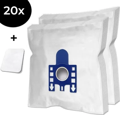 A product shot of vacuum cleaner bags and a filter.