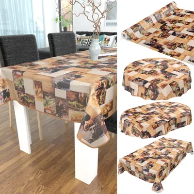 Produktbild von Tischdecke Wachstuch Essen Rot Robust Wasserabweisend Breite 140 cm Länge 160 cm