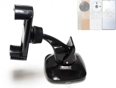 Produktbild von K-S-Trade kompakte Handy-Halterung Windschutzscheibe kompatibel mit Nubia Z50S PRO Armaturenbrett schwarz Autohalterung KFZ Halter Scheiben-Halterung