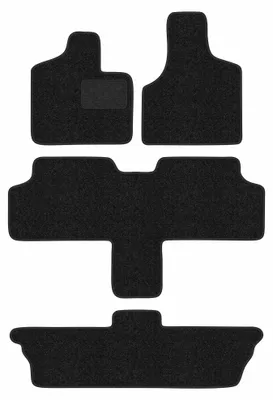 Obrázek produktu pro Velurové autokoberce pro: Chrysler Grand Voyager III 2001-2007 (7 míst) – sada 4 ks, antracitové, na míru – Wielganizator ANTHRA