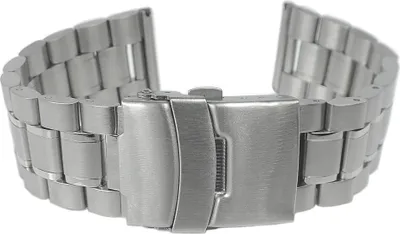 Produktbild von Minott > Uhrenarmband Edelstahlband massiv > Edelstahl silberfarben , Stegbreite:22mm