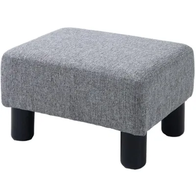 Produktbild von Hocker,Fußhocker mit Stoffbezug in Leinenoptik, Sitzhocker 40 x 30 x 24cm