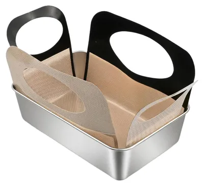 Productafbeelding van Broodbakvorm, cakevorm, 304 roestvrij staal met siliconen bakmat, 21 x 12,7 x 5 cm, zilver