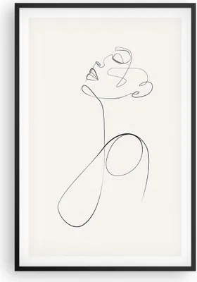 Produktbild von Gerahmtes Poster - Schwarzer Rahmen - Linie Linie Frau - 61x91,5 cm - Wand Bild - Wanddeko - Wandbilder - Kunstposter - Wandposter - Bilderrahmen - Bilder - Kunstdruck Wanddekoration - P2BPA61x91-5112