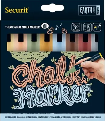 Image de Marqueur craie, épaisseur : 2-6 mm, couleurs terre, 8 pcs.