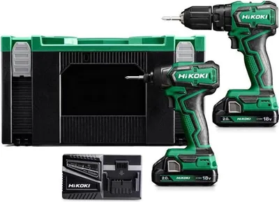 Produktbild von HIKOKI 18V Set Bohrmaschine DS18DD + Schrauber WH18DD + 2 Batterien 5Ah - KC18DDWAZ