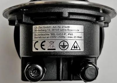Zdjęcie produktu dla Lampa podłogowa wpuszczana zewnętrzna IP65 okrągła odporna na bieżnik GX53