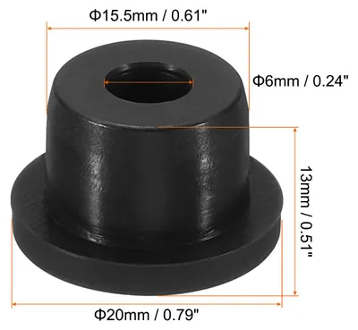 Produktbild von Silikon Gummi Lochstopfen 15.5mm Durchmesser Weich Flexibler Stopfen fš¹r 15mm Loch Schwarz 10Stk