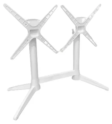 Image de Pied de table en Aluminium et Polypropylène Blanc pour Exterieur