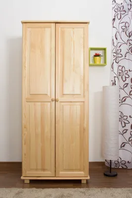 Produktbild von Kleiderschrank 80 cm breit, Farbe: Natur, massiv