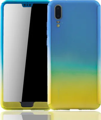 Produktbild von Handyhülle Schutzhülle für Huawei P20 Full Case Cover Displayschutz 360 Gelb