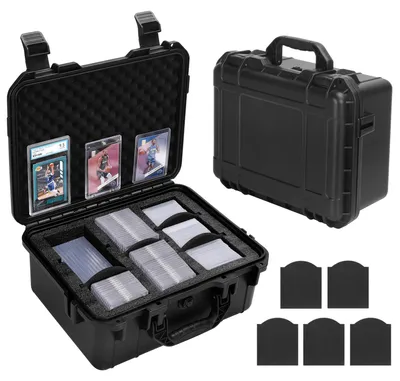 Productafbeelding van Opbergbox voor kaarten van 3" x 4" (35 punten), waterdicht, met 5 schuimrubberen compartimenten, geschikt voor sportkaarten