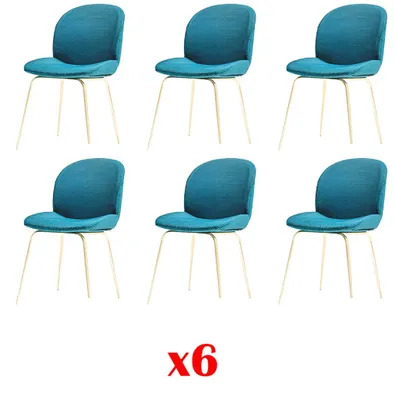 Produktbild von Grüne Sessel 6x Luxus Modern Esszimmer Stuhl Stühle Sitz Modern Massiv Holz Neu
