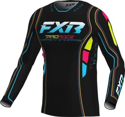 Productafbeelding van FXR Revo Velocity crossjersey, zwart/blauw/geel, maat S