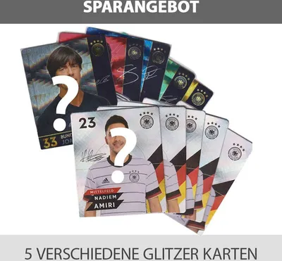 Zdjęcie produktu dla Karty kolekcjonerskie EM 2020 REWE + WM 2018 REWE - 5 różnych kart GLITZER każda