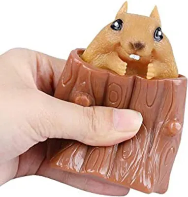 Produktbild von Quetschbecher, Baumstumpfförmiges Dekompressionsspielzeug, Kunststoff-Tierfigur, sensorisches Geschenk