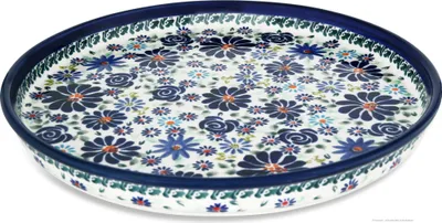 Produktbild von Original Bunzlauer Keramik Essteller Ø 24,5 cm flach mit 2,5 cm hohem Rand im Design DU126