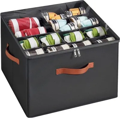 Image de Porte-chaussures à roulettes - Rangement pour plusieurs paires - Sac noir