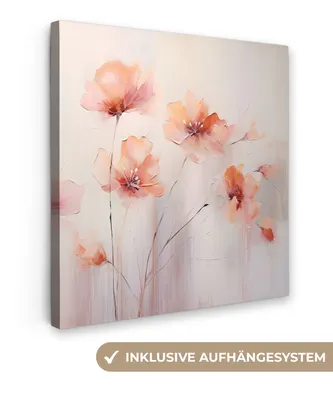 Obrázek produktu pro OneMillionCanvasses® - Obrazy na plátně - Vlčí máky - Květiny - Umění - Abstraktní - Akvarel, nástěnné umění, nástěnné dekorace Obývací pokoj, 20x20cm