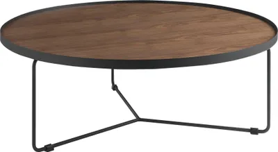 Produktbild von Runder Couchtisch Nussbaum und schwarzer Stahl 2006