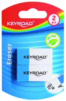 Zdjęcie produktu dla Keyroad Gumka dwustronna do ołówka i długopisu 2 sztuki