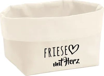 Produktbild von Huuraa Organizer Friese mit Herz 8 Liter Large Canvas Baumwolle Utensilo Geschenkidee