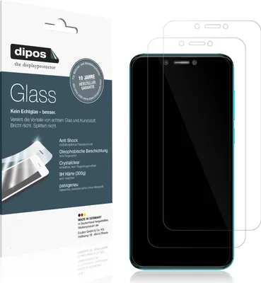 Produktbild von 2x Schutzfolie für Walton Primo EF10 - Anti-Shock 9H Folie dipos Glass Kunststoffglas