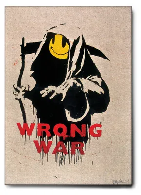 Zdjęcie produktu dla Giallobus - Niewłaściwa wojna - Banksy - 50D x 70S cm - Obraz - Standaard frame canvas