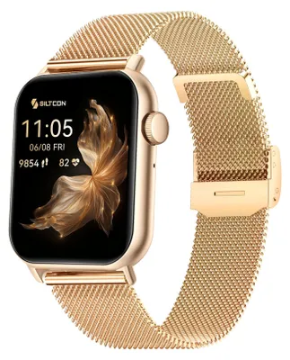 Produktbild von Siltcon® Smartwatch Pro Damen & Herren Gold – Telefonfunktion – 123 Sportmodi – Schrittzähler – 4 Armbänder