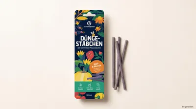 Produktbild von Düngestäbchen mit Pflanzenkohle 30 Stück - Wundergarten - Organischer Langzeitdünger für Beet, Balkonpflanzen, Hochbeet, Blumen, Kräuter & Gemüse, KI-generiertes Bild