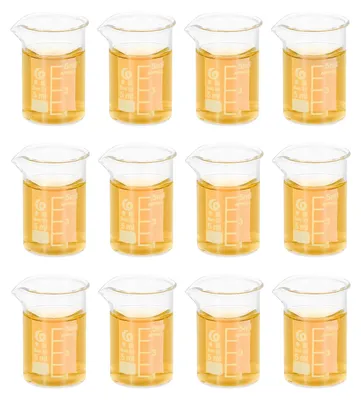Messbecher 5 ml, 16 Stück, Borosilikatglas, mit Ausguss, klar
