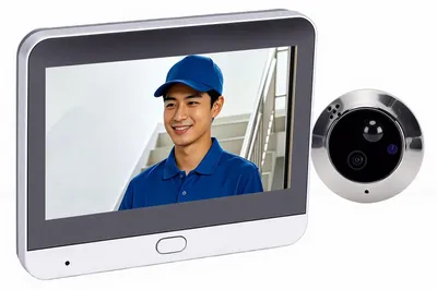 Productafbeelding van Draadloze Videodeurbel 1080P met PIR-bewegingsdetectie en 4,3 Inch Scherm