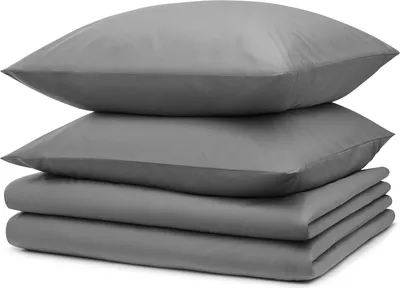 Produktbild von Blumtal Bettwäsche 2x135x200cm + 2x Kissenbezug 40x80cm - Mikrofaser Bed Sheets 135x200cm - 4-er Set Bettwäsche Grau