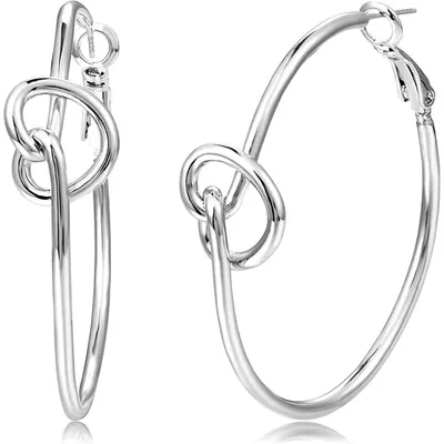 Produktbild von Creolen 925 Sterling Silber Herz 50mm Hypoallergen für Damen