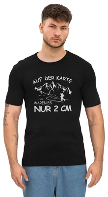 Produktbild von Spreadshirt Wandern Lustiger Spruch Wanderer Berge Geschenk Herren Slim Fit T-Shirt, XXL, Schwarz